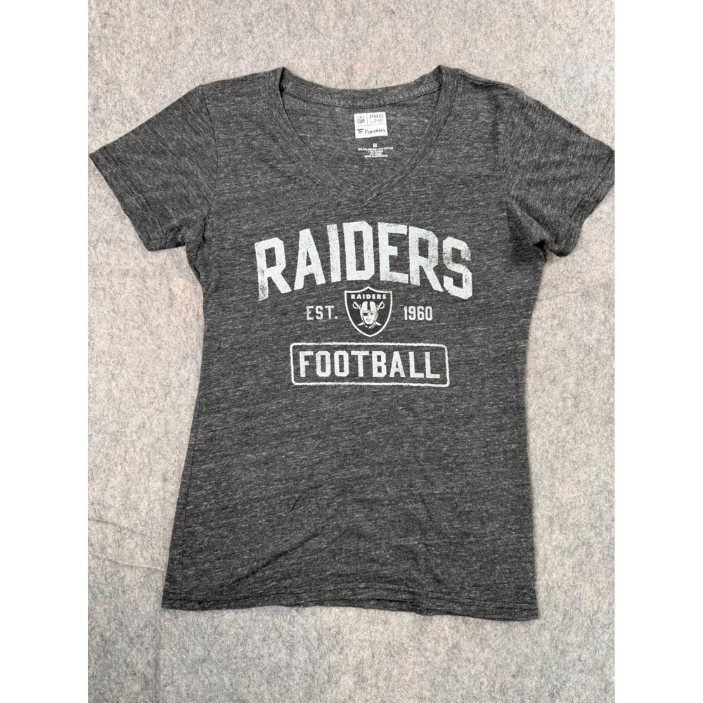 Fanatics NFL Pro Line Las Vegas Raiders Desmond 33‎ V-Neck T-Shirt Gray Womens M